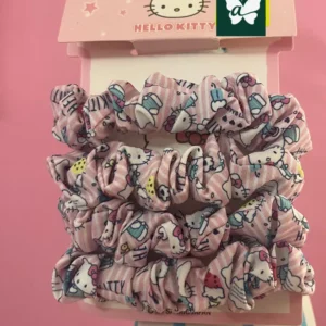 Hello Kitty Pink Striped Scrunchie Set 1x4