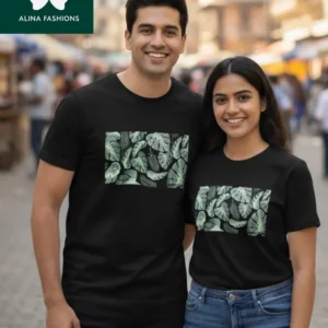 Monochrome Mood – Printed Cotton Tshirt