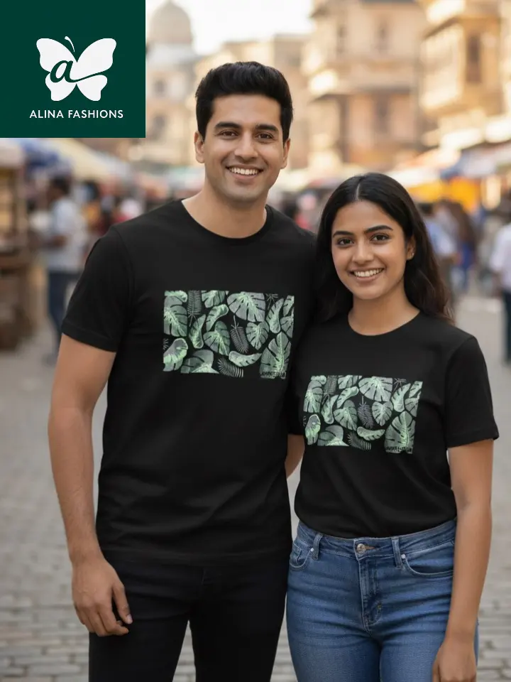 Monochrome Mood – Printed Cotton Tshirt