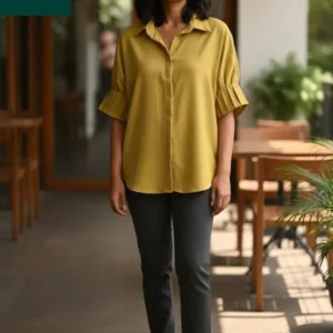 Medium-Fit Linen Blend Day top