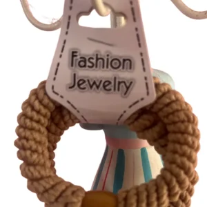 Bangkok Rope Braid Hair Band: Tan & Amber Charm 1x2