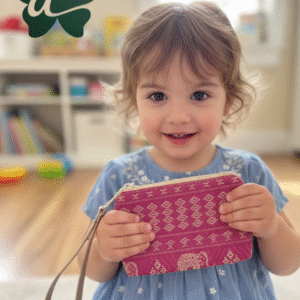 Bangkok Heritage Wristlet: Fuchsia Elephant Pouch