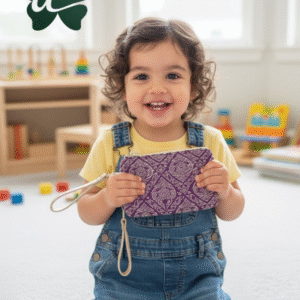 Bangkok Textile Art Wristlet: Royal Purple Pouch