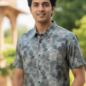 Floral Shirt Satin Breeze in Bloom