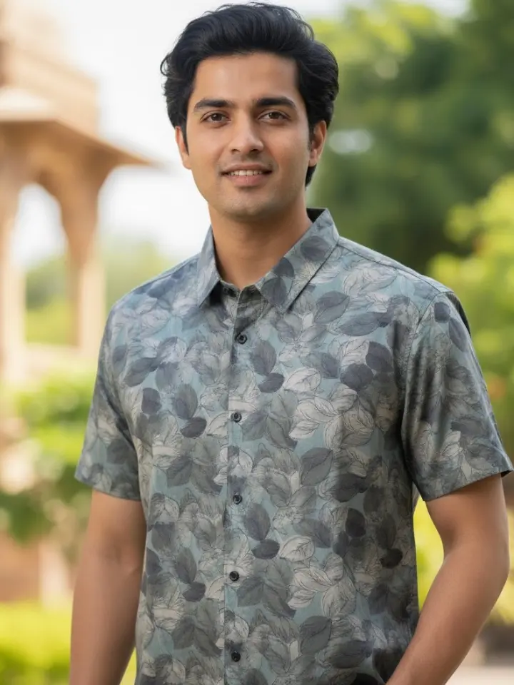 Floral Shirt Satin Breeze in Bloom