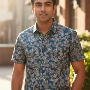 Floral Shirt Satin Breeze in Bloom