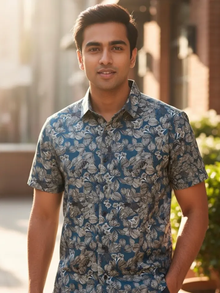 Floral Shirt Satin Breeze in Bloom