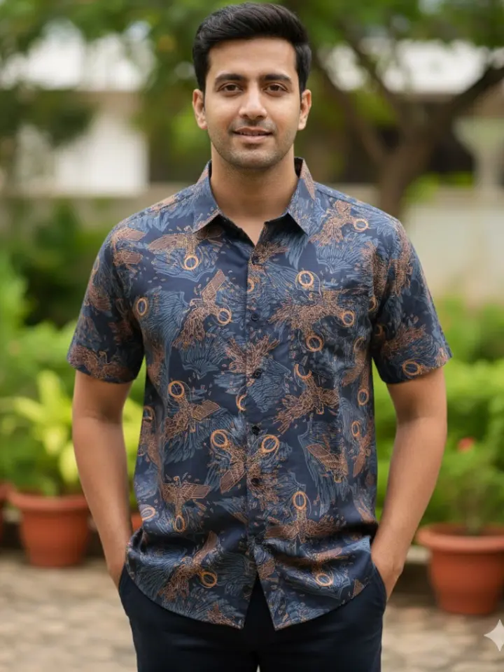 Floral Shirt Satin Blend