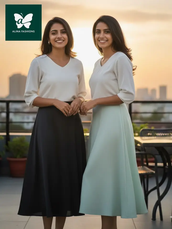 Effortless Chic Linen Elastic-Waist Skirt