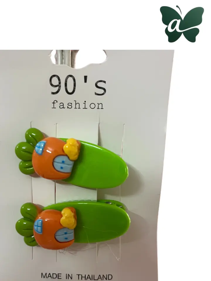 90's Fashion: Whimsical Carrot Snap Clips (Set of 2)