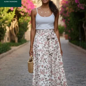 Bangkok Stow-and-Go Linen Skirt