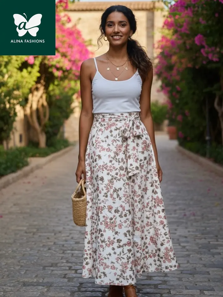 Bangkok Stow-and-Go Linen Skirt