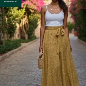 Thai Linen Foldable Skirt Pure Linen Comfort