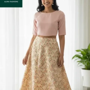 Airy Floral Thai Linen Foldable Skirt