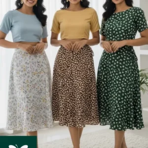 Small Bloom, Big Style: Imported Linen Foldable Skirt