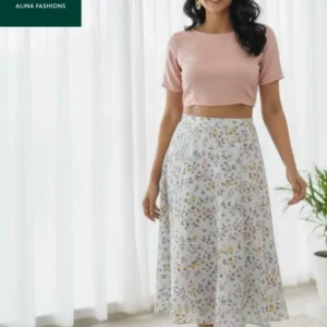 Small Flower Print & Easy Foldaway Design Skirt