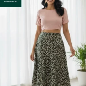 Pack-and-Go Chic: Thai Linen Floral Skirt