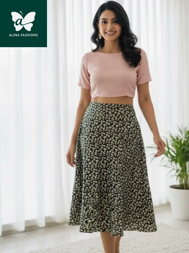Pack-and-Go Chic: Thai Linen Floral Skirt