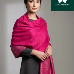 Regal Elegance: Bangkok Hot Pink Paisley Shawl