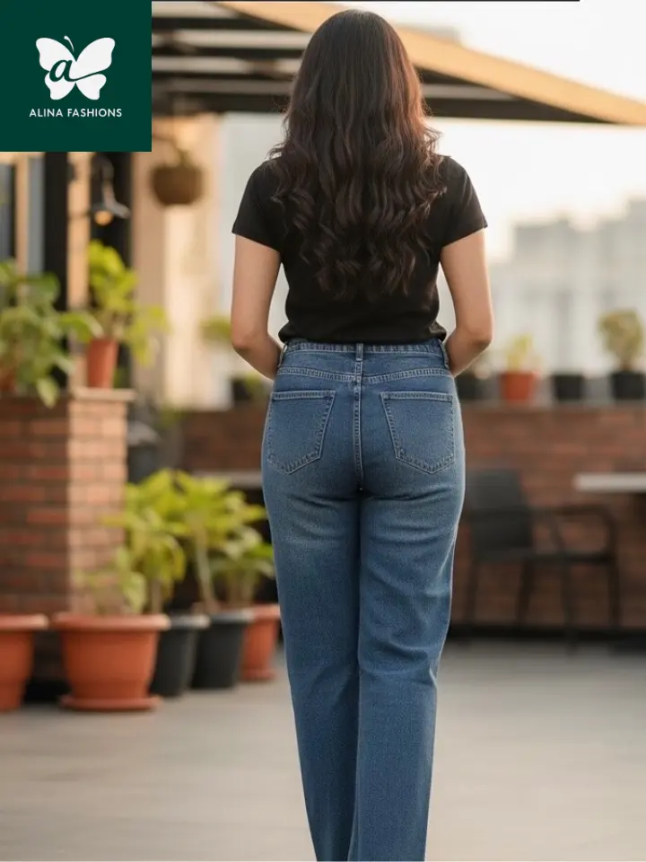 Comfort Chic Baggy Jeans Blue MV - Image 2