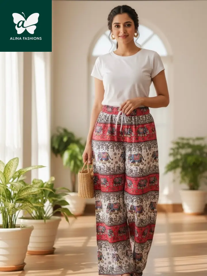 Boho Elephant Cotton Harem Pants