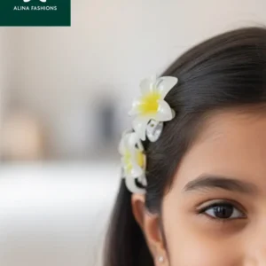 Tropical Plumeria Flower Mini Hair Claw Clips (Set of 3)