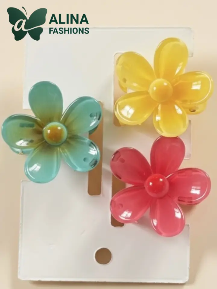 Cute Pastel Mini Flower Hair Claw Clips for Girls - Image 2