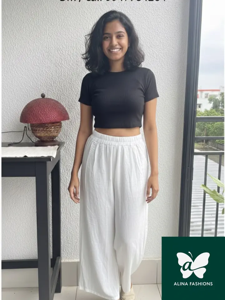 Effortless White Wide-Leg Trousers from Bangkok - Image 2