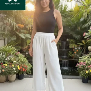 Effortless White Wide-Leg Trousers from Bangkok